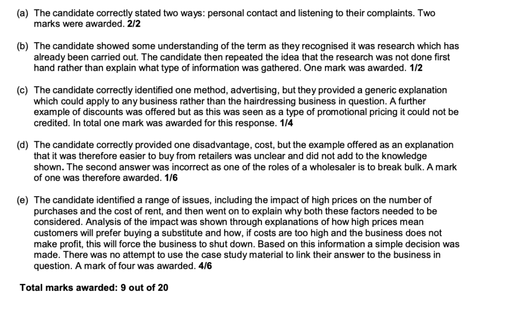 ECR Paper 1 Business Studies 0450